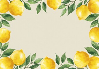 Watercolor Lemon Frame: Sunlit Citrus Delight