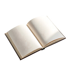Fototapeta premium Open blank book top down view on black background open book