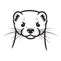 Agile Wildlife Mink Line Art &ndash; Mink Vector Detailed Outline Drawing with Flexible Form &ndash; Mink Drawing &ndash; Vector of Mink &ndash; Mink Outline

