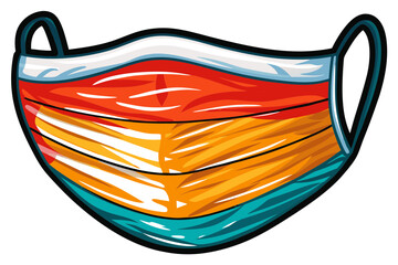 Colorful Decorative Face Mask Design Representing Safety and Health Awareness for Blogs, Websites, and Social Media Content  
