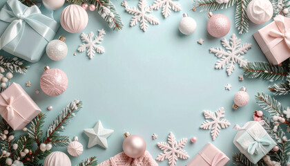 christmas background with gift boxes and decorations