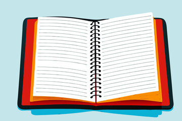 Spiral Notebook with Blank Pages on Colorful Background for Education Blogs, Creative Projects, Planning Tools, and Organizational Websites  