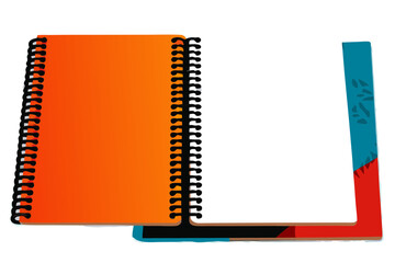 Spiral Notebook with Orange Gradient Cover and Blank Pages for Stationery Blogs, Creative Projects, Education Resources, and Design Inspiration  