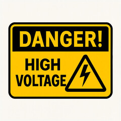 Obraz premium Warning Sign Displaying High Voltage Hazard in Industrial Setting for Safety Awareness and Precautions in Graphic Design - Clear Visual Communication