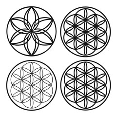 set of vector icons of circles