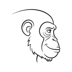 Agile-Limbed Monkey Line Art – Monkey Vector Clean Outline Drawing with Active Wildlife Pose – Monkey Drawing – Vector of Monkey – Monkey Outline

