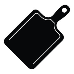 Black Cutting Board with Handle and Hole Vector Illustration for Kitchen Design