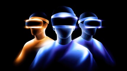 Stylized Virtual Reality Sports Players with Neon Glow