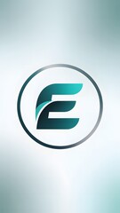 A logo e with a gold circle around it