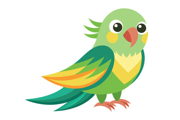 Colorful Cartoon Parakeet Bird Illustration – Blue and Yellow Budgie Clipart