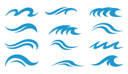 Fototapeta premium blue waves illustration, perfect for a variety of water-related themes. 