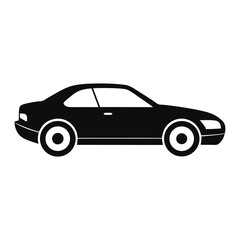 Fototapeta premium Luxury black sports car isolated on a white background, a classic design for speed and style