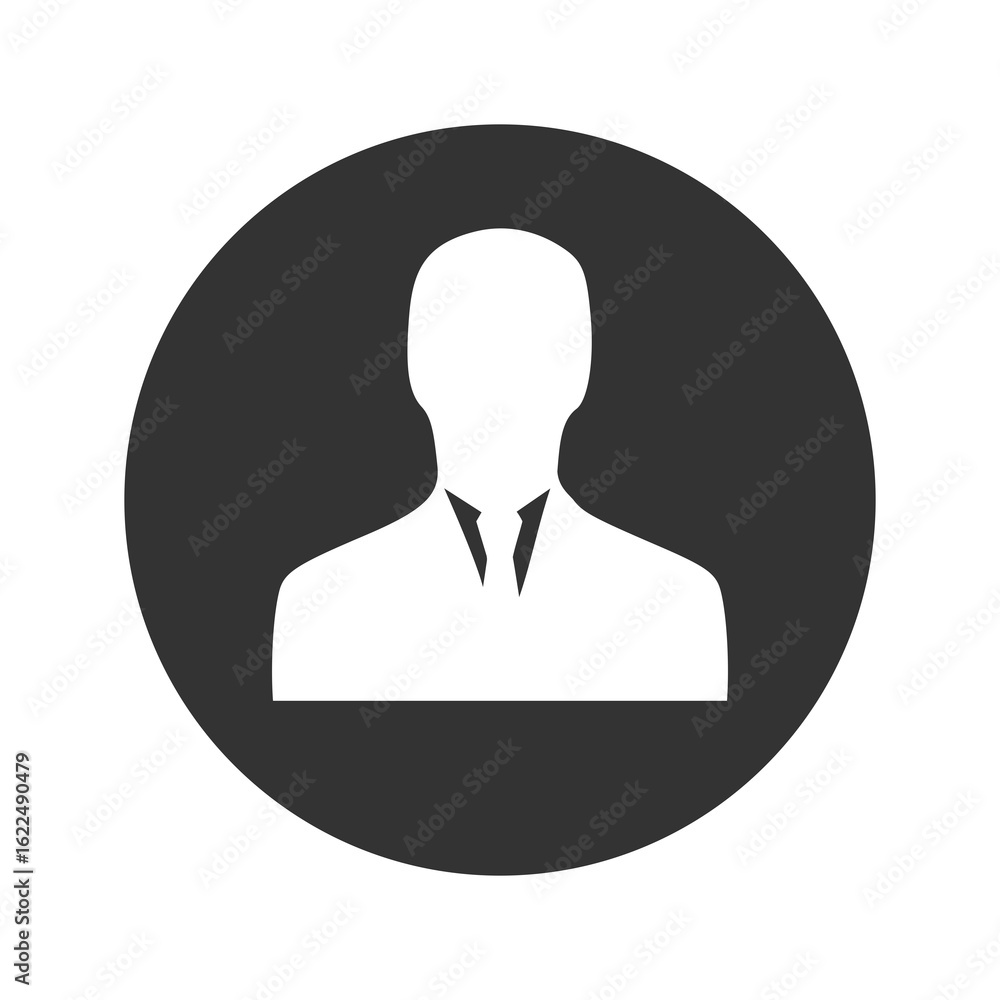 Poster man avatar profile icon isolated on transparent background