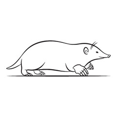 Elegant Mole Line Art – Mole Vector Illustration Refined Drawing with Balanced Silhouette – Mole Drawing – Line Art Drawing of Mole – Mole Icon

