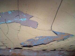 Old paint with cracks on the wall. Background for design