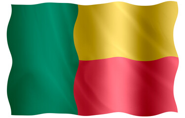 Digital composite. ..Flag for Benin. The 1st August is the Benin National Day celebrating independence from France. ..PNG file..