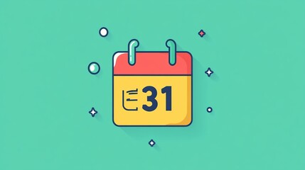 Simple calendar icon, 31st day highlighted