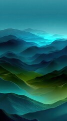 Abstract animated gradient landscape with layered hills