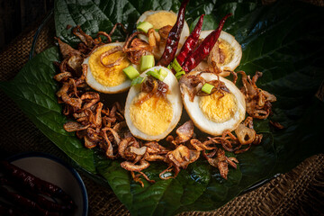 Fried boiled egg with tamarind sauce (Son-in-law Eggs)