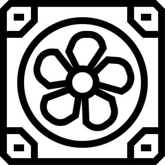 Vector of PC Fan Outline Icon