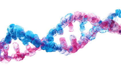 Double helix DNA, vibrant colorized,  scientific image