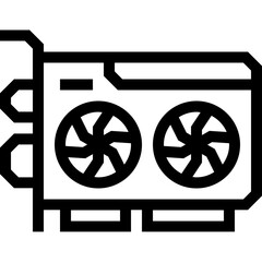 Vector of Graphic Card Outline Icon
