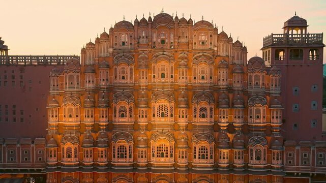 Hawa Mahal in Jaipur is a famous palace known for its colorful facade and elegant architecture, representing the rich cultural heritage of Rajasthan.