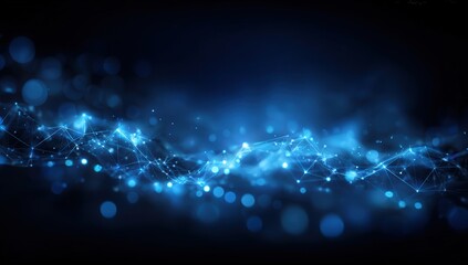 Abstract Blue Glowing Network Design