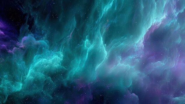 Abstract Colorful Nebula Space Landscape