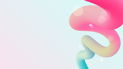 Abstract 3D fluid shape with gradient colors on a soft pastel background. Modern and minimal design perfect for banners, covers, and futuristic or tech-themed visuals.