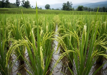green rice field