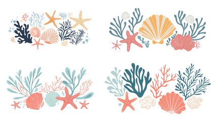 Minimal Vector of Seashell Mandala Design – Elegant Line Art Illustration on White Background