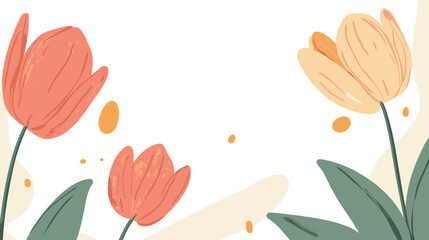 Minimalist Tulip Vector on White Background – Elegant Line Art Floral Illustration
