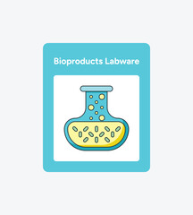 Fermentation Process Icon with Bubbling Jar. Bio-fermentation for Skincare and cosmetics, Lab Glassware with Active Yeast, Lineal Color Vector Illustration. Ideal for science and beauty concepts.