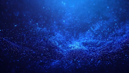 Abstract Dark Blue Background With Glittering Particles