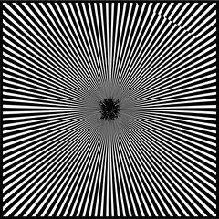 Fototapeta premium Optical illusion black and white lines pattern abstract art graphic design vector illustration background image