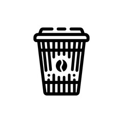 Bold Black Line Art Coffee Cup Icon Design.
