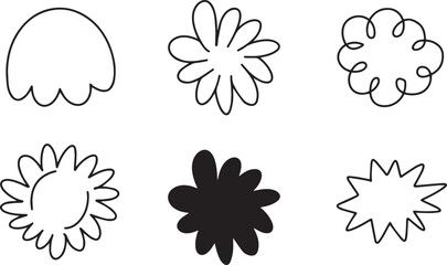Set of Abstract Floral Line Art Designs