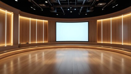 News Studio, Backdrop For TV Shows .TV On Wall.3D Virtual News Studio Background