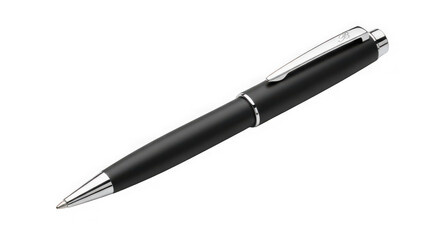 Ai generated image of black ballpoint pen isolated on transparent background