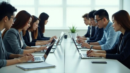 Fototapeta premium group of business people working together
