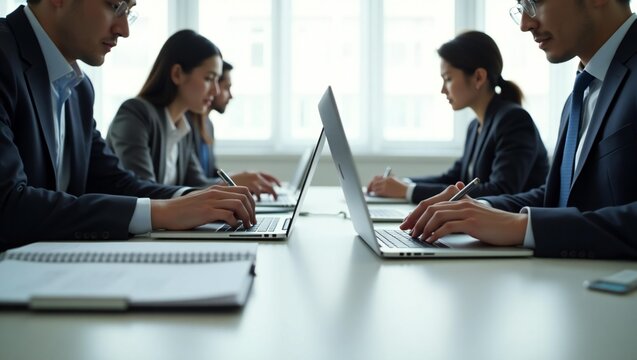 group of business people working together