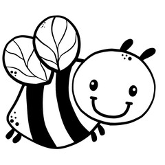 Obraz premium Bee insect black and white