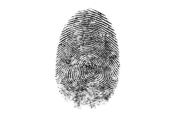 Close-up, grayscale fingerprint detail against black background