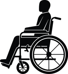 Vector art of wheelchair icon representing disability and accessibility