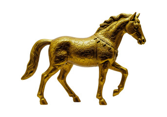Golden Horse on Transparent Background 