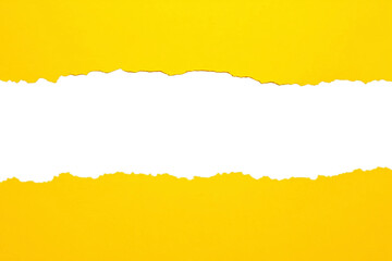 torn yellow pages with uneven texture edges. set of ripped yellow paper sheets png isolated on transparent background. document or newspaper mockup.	