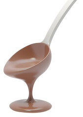 Sweet chocolate liquid pours ladle, delicious and smooth for dessert creation