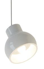 White glowing lamp fixture offers bright illumination, perfect for modern interior design