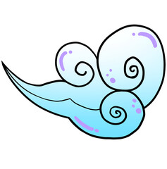 명절 구름 일러스트 요소